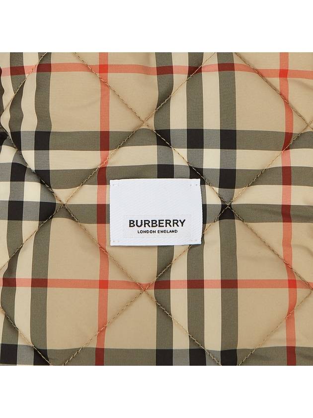 Kids Diamond Quilted Hooded Coat Beige - BURBERRY - BALAAN 8