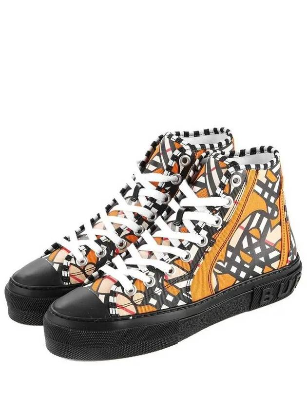 Men's Monogram High Top Sneakers Orange - BURBERRY - BALAAN 2