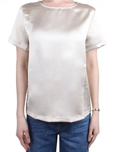 Weekend Women s Torres Satin Short Sleeve Tee Beige 005 270587 1119752 - MAX MARA - BALAAN 1