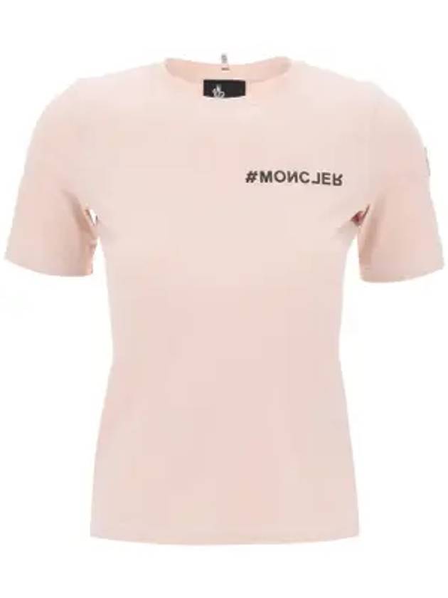 Logo Short Sleeve T-Shirt Light Pink - MONCLER - BALAAN 1