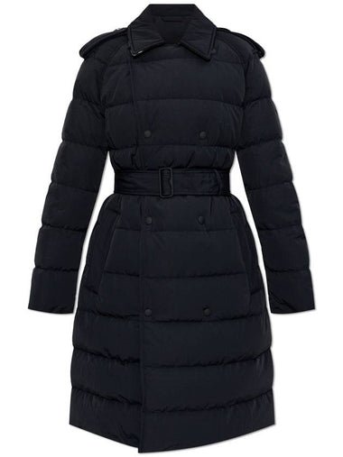 Burberry Down Jacket With Waist Belt, Women's, Black - BURBERRY - BALAAN 1