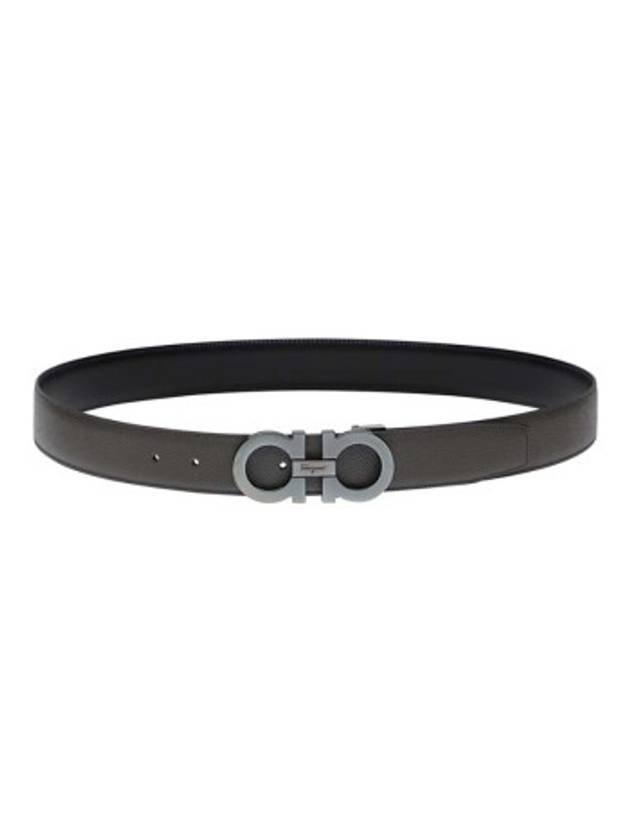 Reversible Gancini Leather Belt Grey - SALVATORE FERRAGAMO - BALAAN 1