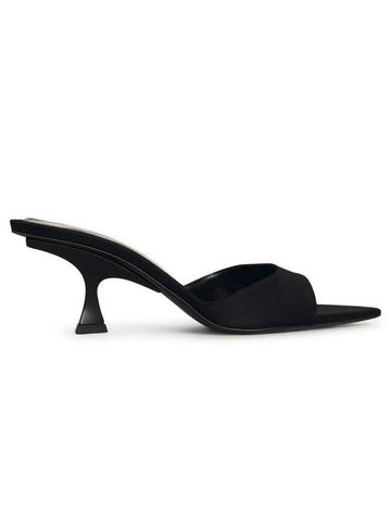 The Attico 'Bes' Black Satin Sandals - THE ATTICO - BALAAN 1