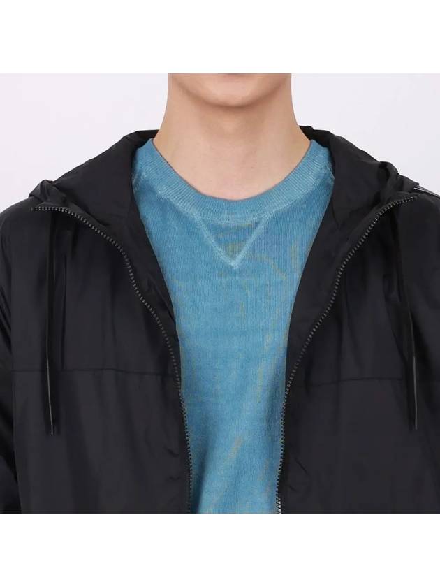 Hooded zip-up black windbreaker - IKALOOOK - BALAAN 7