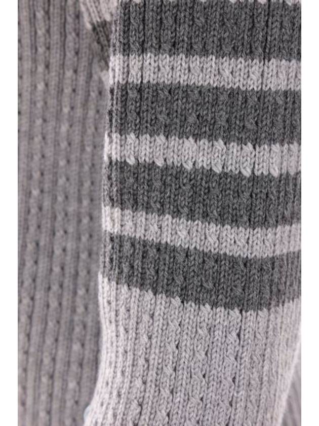 4 Bar Stripe Cable Knit Top Grey - THOM BROWNE - BALAAN 4