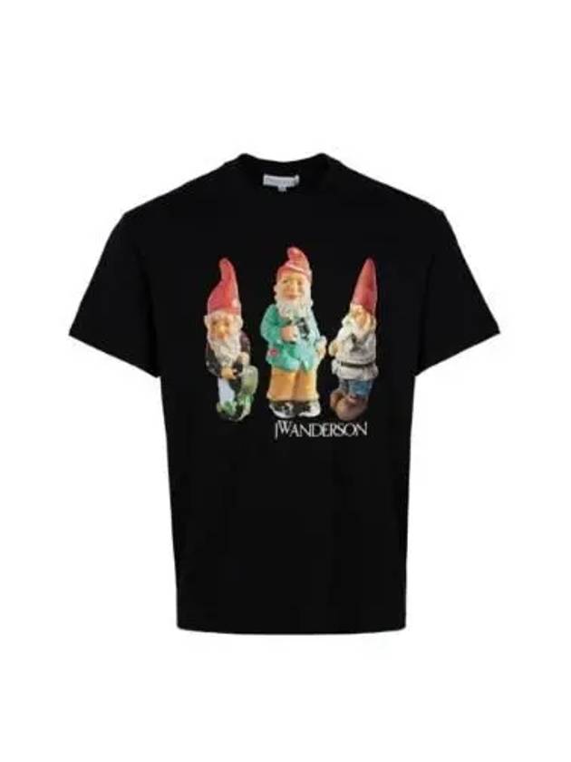 Gnome Trio Print Short Sleeve T Shirt Black - JW ANDERSON - BALAAN 2