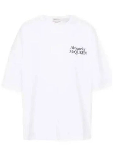 Logo Print Cotton Short Sleeve T-Shirt White - ALEXANDER MCQUEEN - BALAAN 2