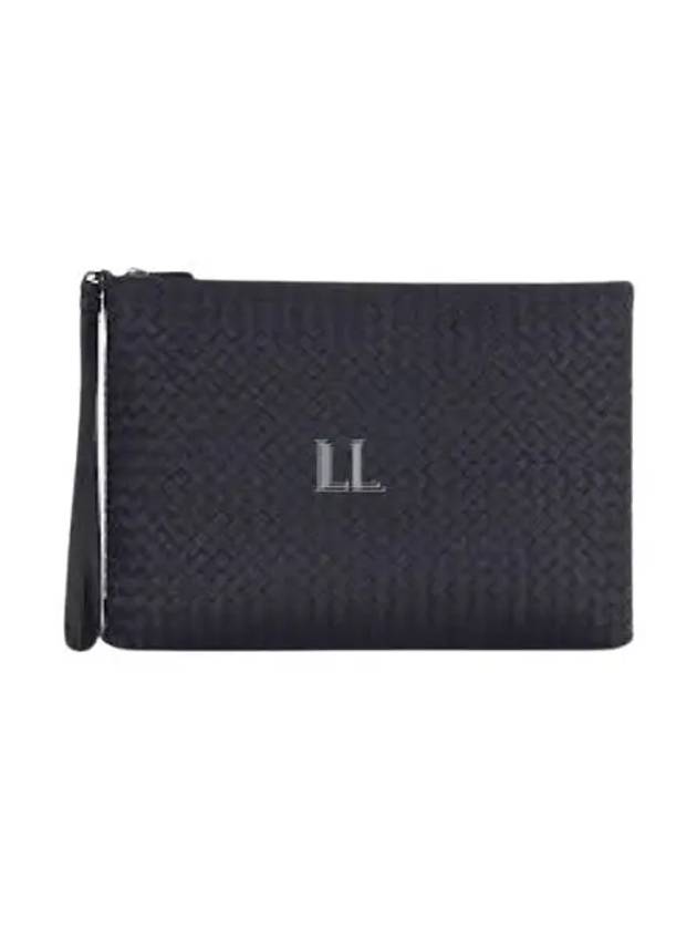 Men's Intrecciato Strap Clutch Bag Black - BOTTEGA VENETA - BALAAN 2