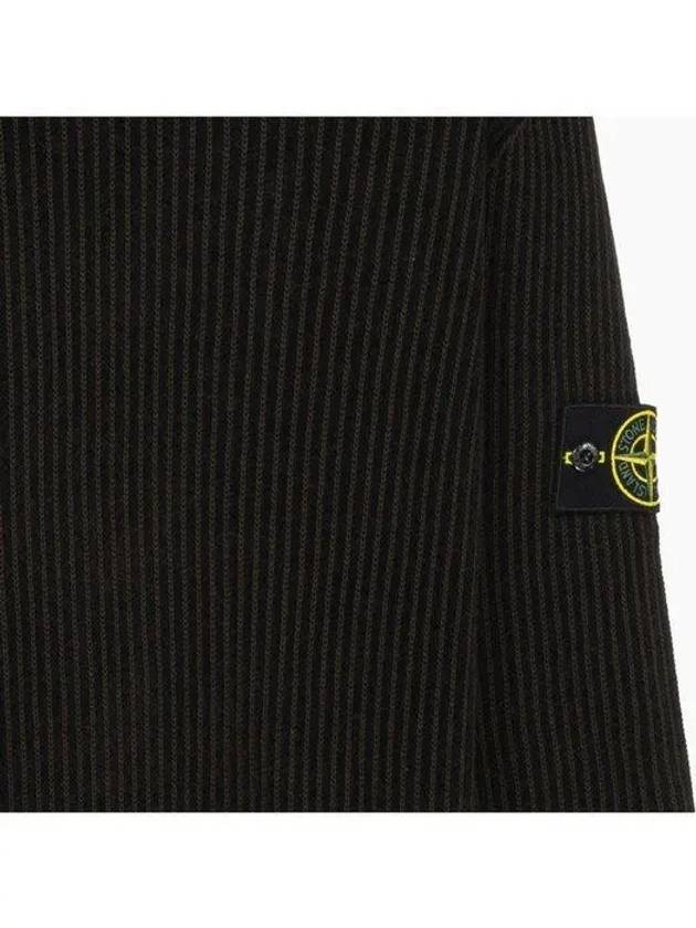 Wappen Patch Cotton Chenille Crew Neck Pullover Knit Top Brown - STONE ISLAND - BALAAN 3