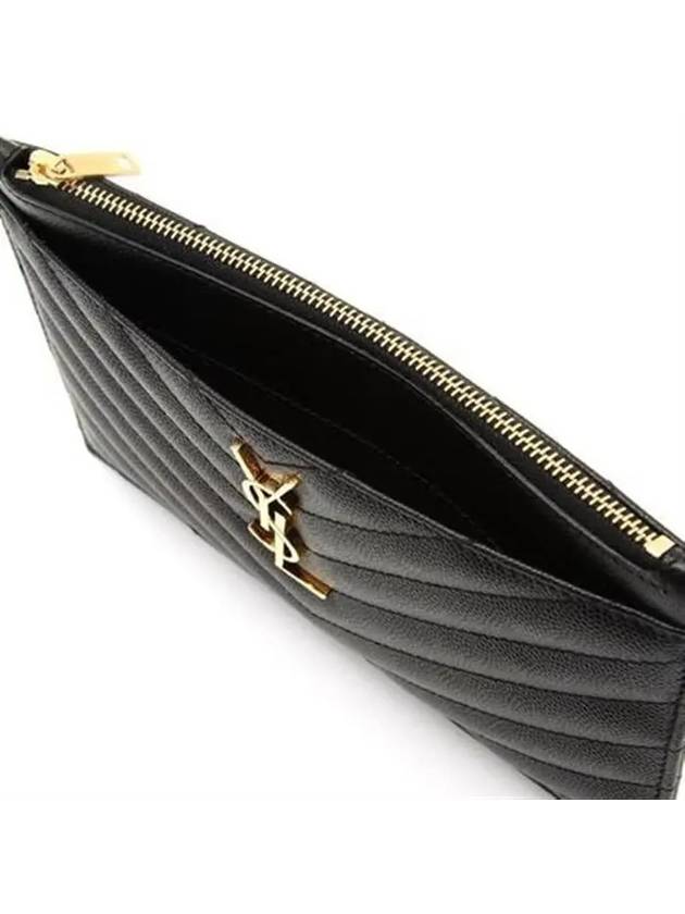 Monogram Quilted Clutch Bag Black - SAINT LAURENT - BALAAN 5