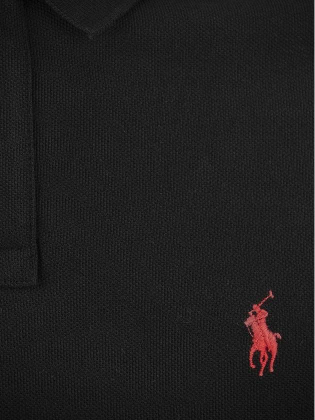 Men's Pony Slim Fit Short Sleeve Polo Shirt Black - POLO RALPH LAUREN - BALAAN 5