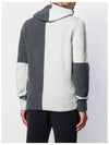 Embroidered Logo Wool Hoodie Knit Top Grey - STONE ISLAND - BALAAN 4