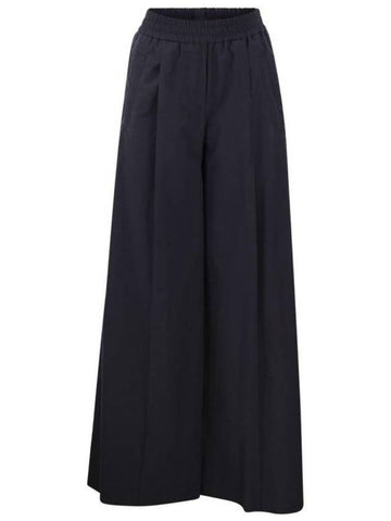 Light Cotton Wide Pants Dark Blue - BRUNELLO CUCINELLI - BALAAN 1