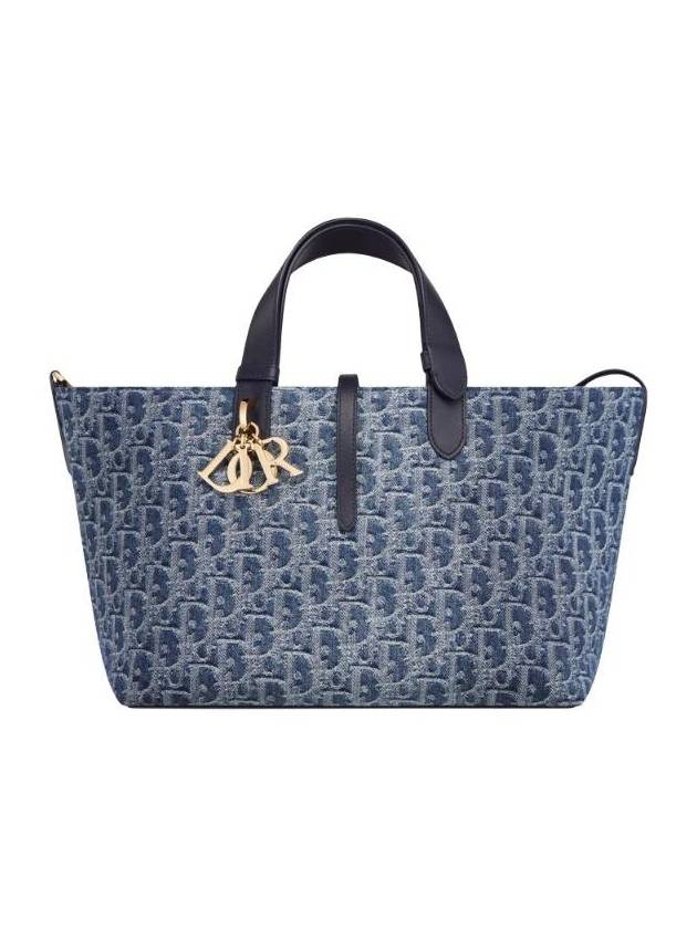 Oblique Toujours Medium Tote Bag Blue - DIOR - BALAAN 1