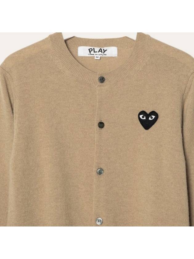 Play Black Heart Knit Cardigan Beige - COMME DES GARCONS - BALAAN 5