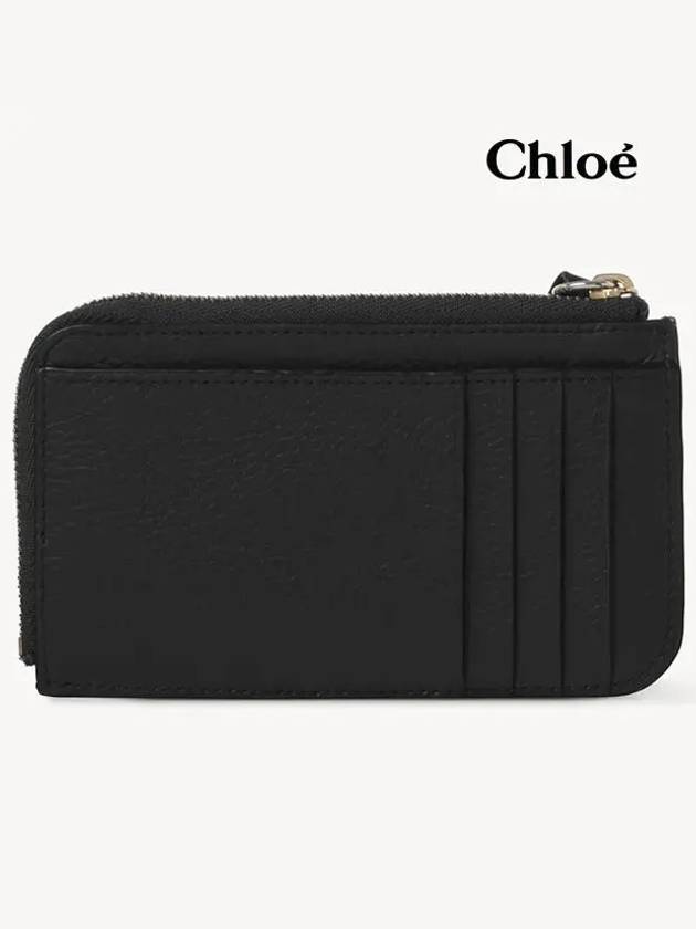 Alphabet Half Zipper Leather Card Wallet  Black - CHLOE - BALAAN 4