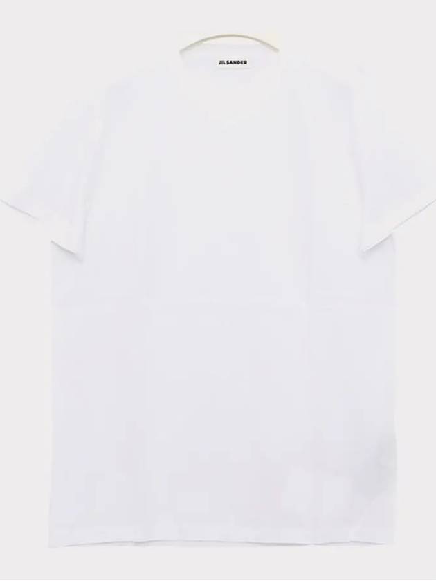 V-neck Short Sleeve T-Shirt White - JIL SANDER - BALAAN 4