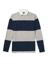 Striped Classic Fit Long Sleeve Polo Shirt Grey Navy - POLO RALPH LAUREN - BALAAN 2