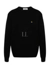 ORB Embroidered Crew Neck Knit Top Black - VIVIENNE WESTWOOD - BALAAN 2