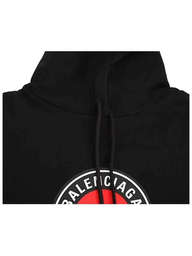 BB Logo Round Print Hoodie Black - BALENCIAGA - BALAAN 5