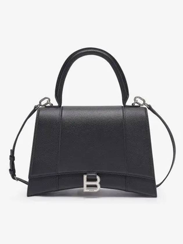 Hourglass Silver B Logo Tote Bag Black - BALENCIAGA - BALAAN 2