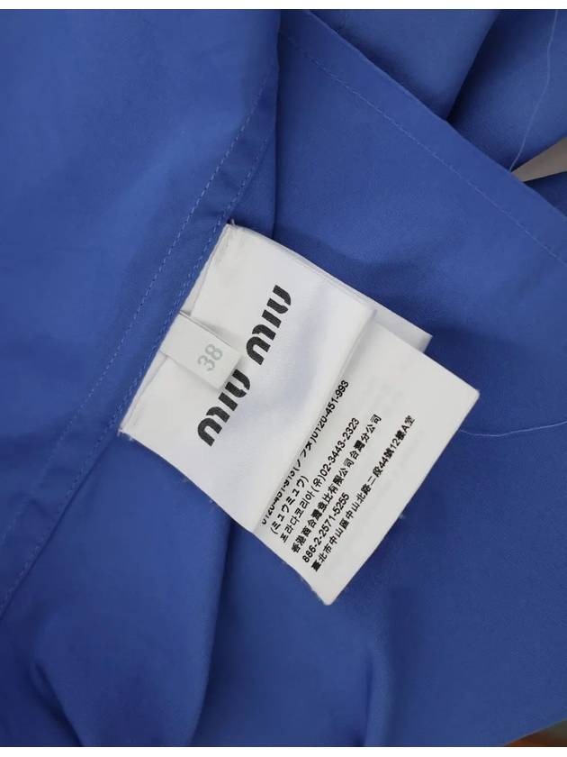 Poplin Crop Shirt Periwinkle Blue 38 MK1659 - MIU MIU - BALAAN 6