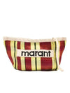 Embroidered Logo Pouch Bag Red Yellow - ISABEL MARANT - BALAAN 2