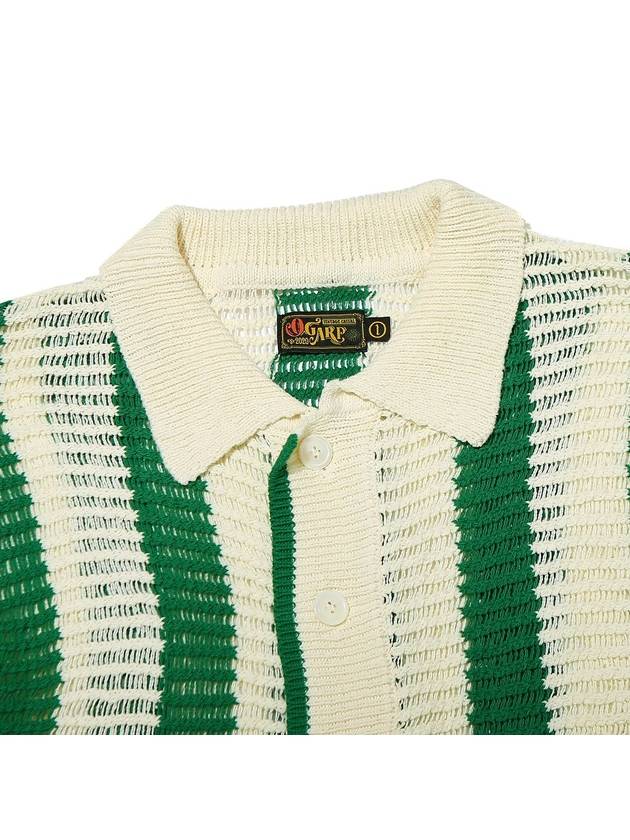 Stripe Netted Cotton Cardigan Green - OGARP - BALAAN 4