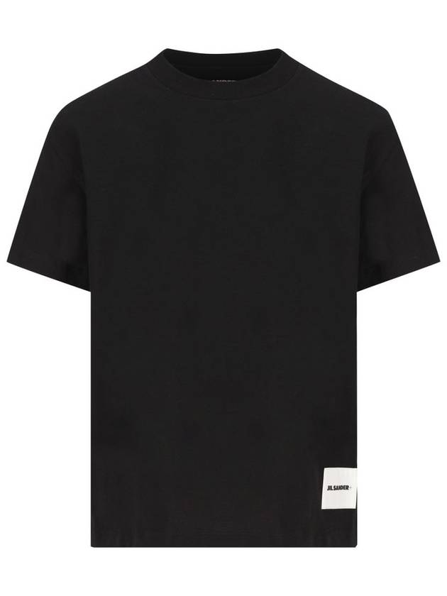 Logo Label Cotton 3 Pack Short Sleeve T-Shirt Black - JIL SANDER - BALAAN 2