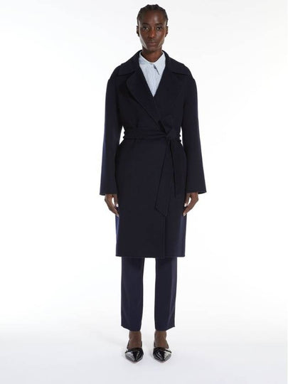 Women's Wool Cashmere Silk Belt Single Coat Navy - MAX MARA - BALAAN 2