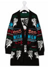 Kids Tie Knit Cardigan Black MS027747 200 - MSGM - BALAAN 1