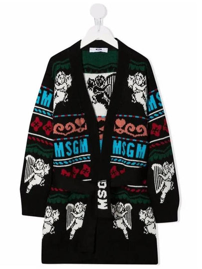 Kids Women s Tie Knit Cardigan Black MS027747 200 - MSGM - BALAAN 2