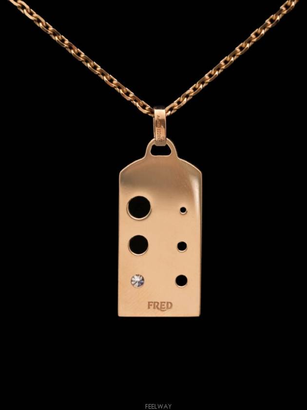 Daejeon Used Luxury Goods 3B0290 Stone Caliber 18K Rose Gold Diamond 0 08ct Necklace - FRED - BALAAN 2