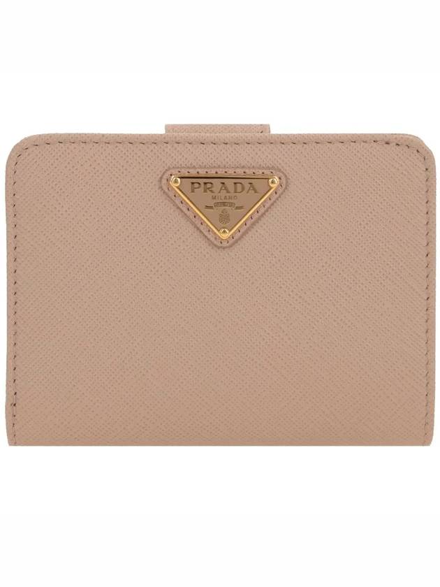 Small Saffiano Leather Half Wallet Pink - PRADA - BALAAN 3