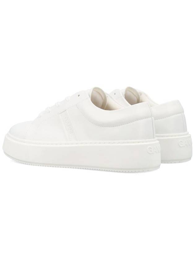 Logo Leather Low-Top Sneakers White - GANNI - BALAAN 5