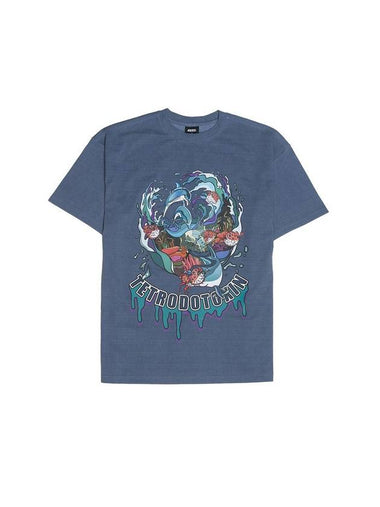 Overfit Dolphin Pigment  Short Sleeve T-Shirt Blue - FOREEDCLUB - BALAAN 1