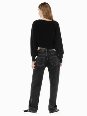 JEANS Women s Black 90s Straight Fit Denim J222703 1BY - CALVIN KLEIN - BALAAN 1