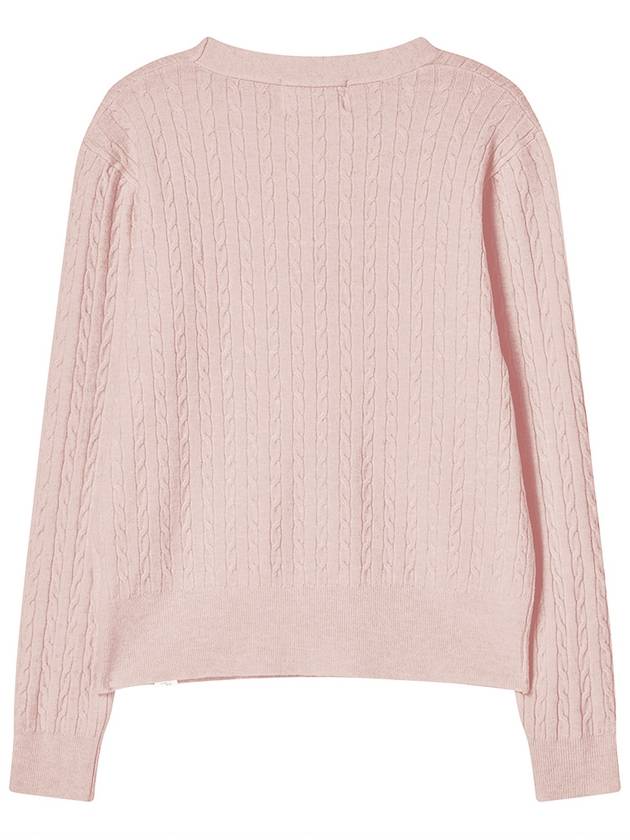 V neck cable knit cardigan Light pink - THE GREEN LAB - BALAAN 5