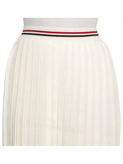 Cotton Stripe Pleated Skirt White - THOM BROWNE - BALAAN 2