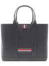 Three Stripe Tab Stripe Leather Tote Bag Grey - THOM BROWNE - BALAAN 2