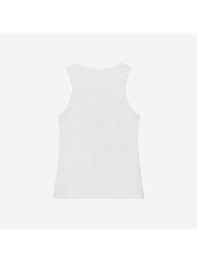 Graphic Rib Heart Tank Cotton Sleeveless White - GANNI - BALAAN 3