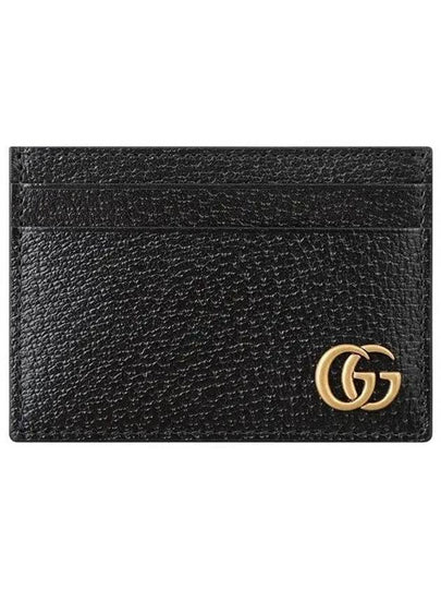 GG Marmont Leather Card Wallet Black - GUCCI - BALAAN 2