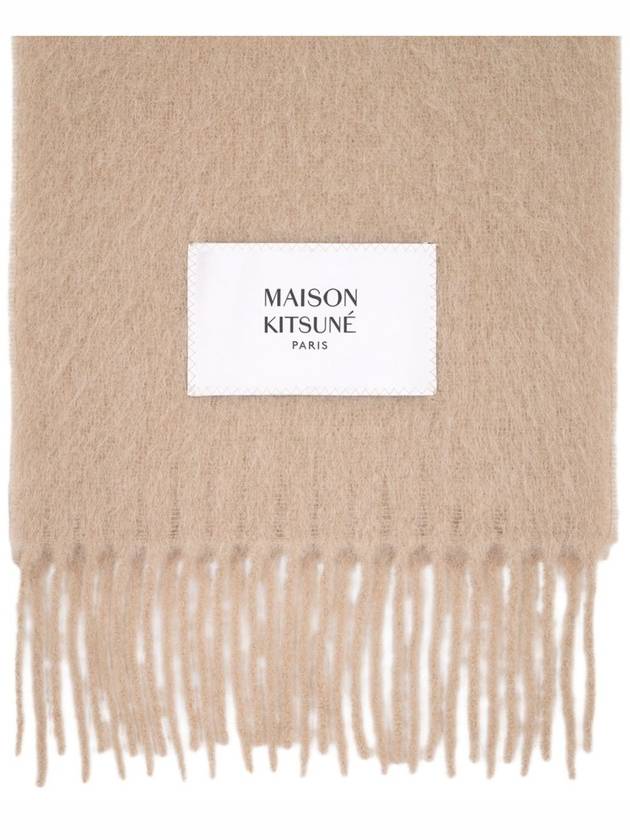 Baby Alpaca Plain Muffler Dark Beige - MAISON KITSUNE - BALAAN 3