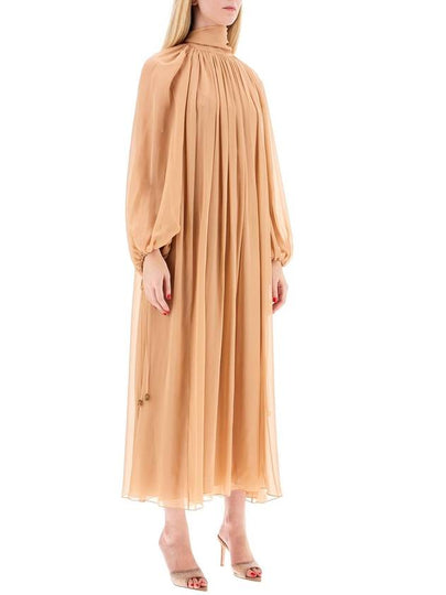 long silk georgette dress in nine - CHLOE - BALAAN 2