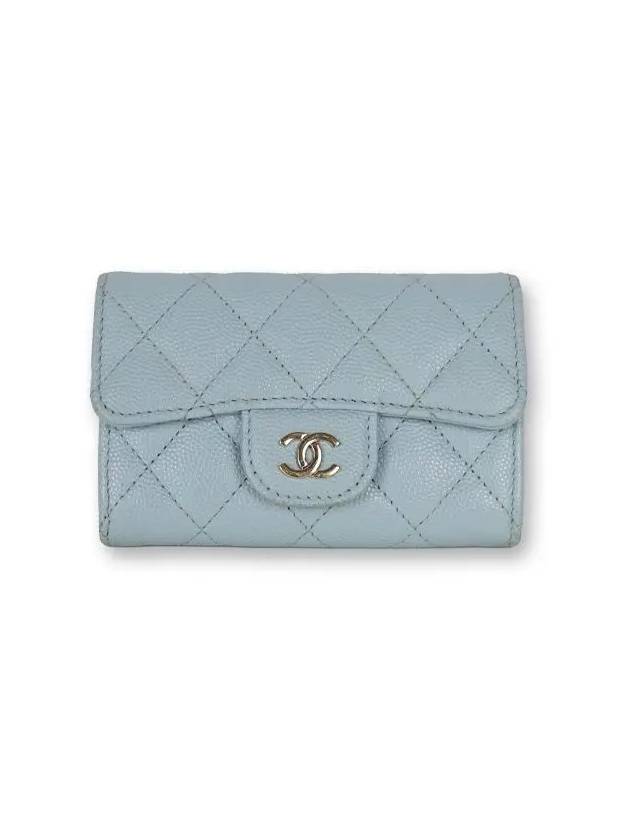 Classic caviar card wallet light blue AP0214 - CHANEL - BALAAN 1