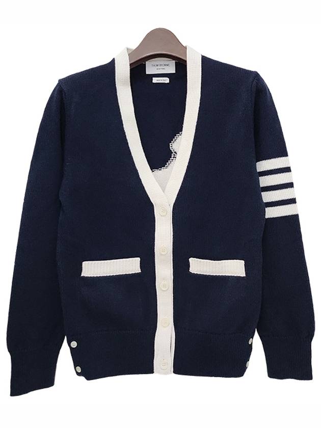 Thome Browne 4 Bar Cardigan Navy - THOM BROWNE - BALAAN 3