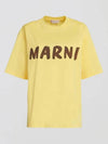 Logo Lettering Boxy Fit Short Sleeve T-Shirt Yellow - MARNI - BALAAN 4