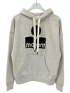 Isabel Marant Mansell Logo Ecru Brushed Overfit Hooded Tshirt SW0001FAA1M78E - ISABEL MARANT - BALAAN 1