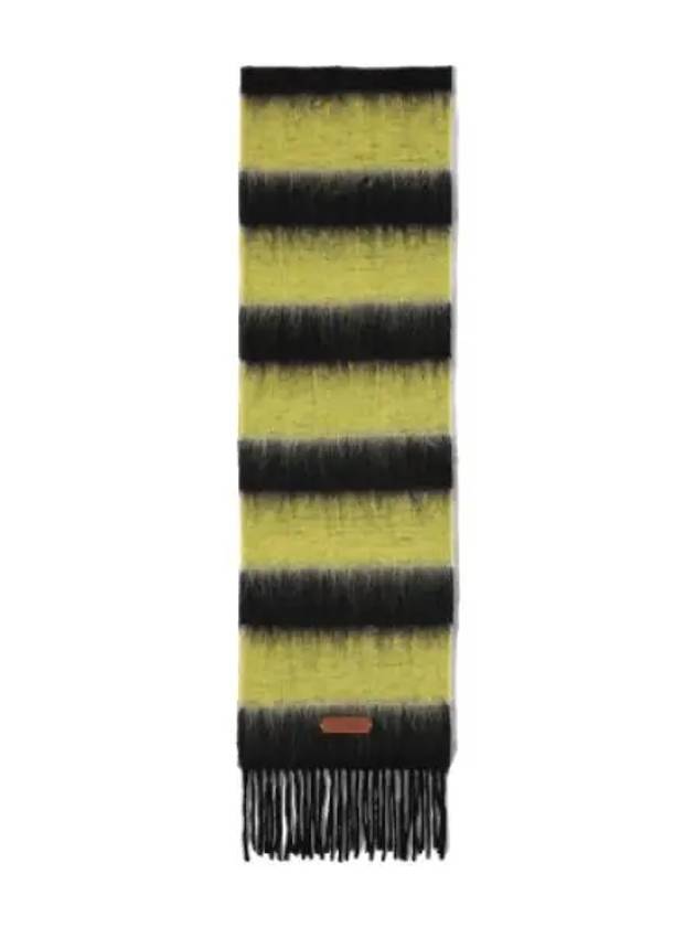 Striped Wool Mohair Muffler Black Shawl - MARNI - BALAAN 1