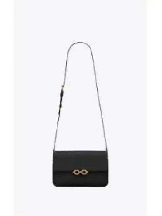 Le Maillon Smooth Leather Satchel Shoulder Bag Black - SAINT LAURENT - BALAAN 2